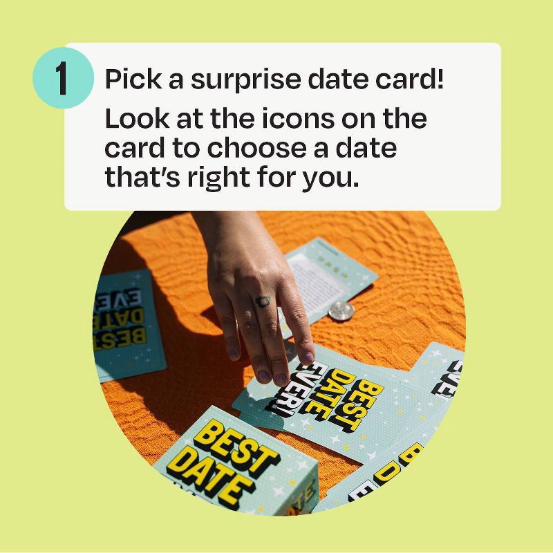 slide 4 of 7, Best Date Ever! Scratch Off Date Night Ideas: DSS Games Party Card Game, 2 Players, Creativity Boost, 1 ct