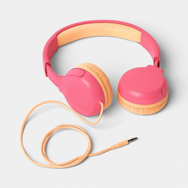 slide 3 of 4, Kids' Wired Headphones Bubblegum Pink - heyday™, 1 ct