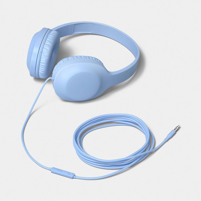 slide 2 of 4, Wired On-Ear Headphones With Microphone - heyday™ Perl Blue, 1 ct