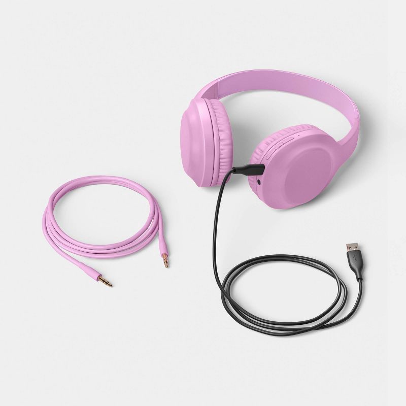 slide 2 of 3, Wireless Banded Headphones Bright Lilac - heyday™, 1 ct