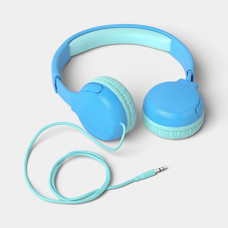 slide 2 of 3, Kids' Wired Headphones Sky Blue - heyday™, 1 ct