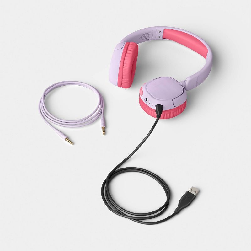 slide 2 of 3, Kids' Wireless Headphones Galactic Lilac/Bubblegum Pink - heyday™, 1 ct