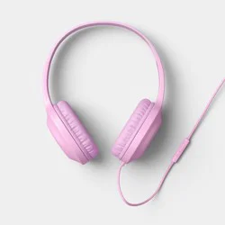 Wired Banded Over Ear Headphones with Microphone in Bright Lilac - heyday™