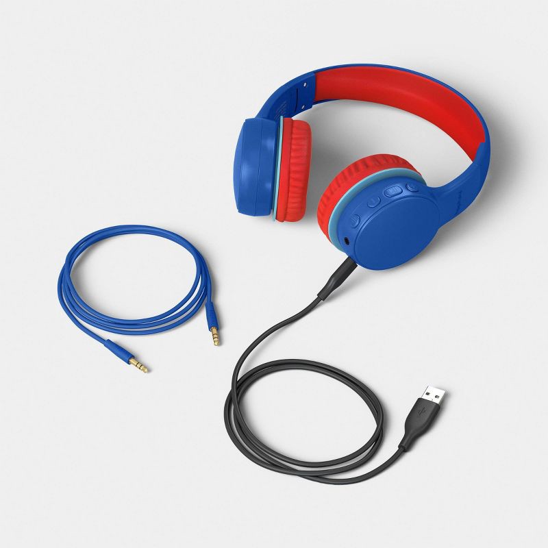 slide 2 of 3, Kids' Wireless Active Noise Cancelling Headphones Indigo/Crimson - heyday™, 1 ct