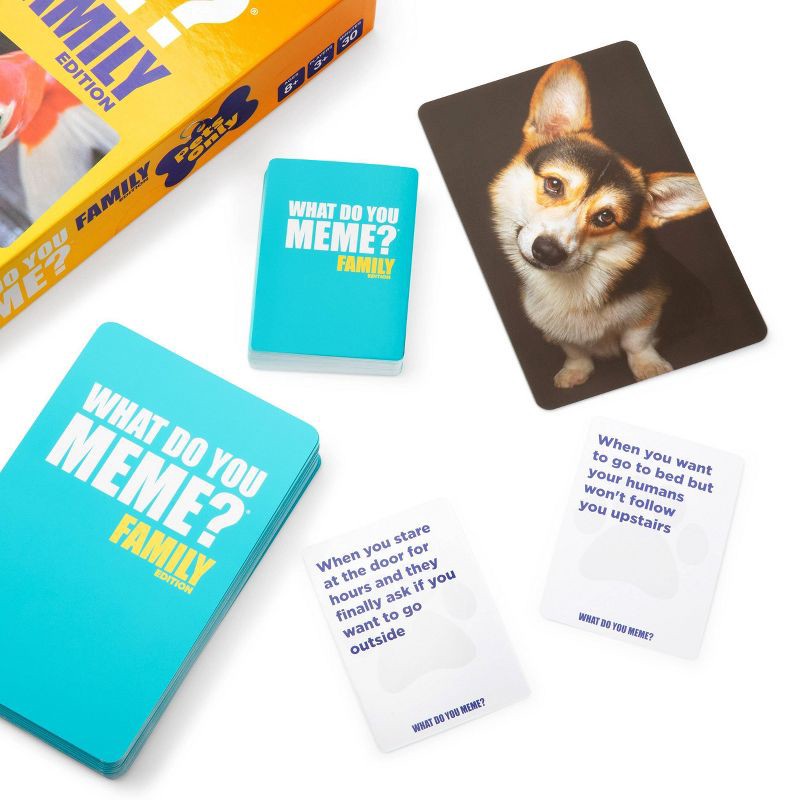 slide 2 of 7, What Do You Meme? Family Pets Only Edition Card Game: Creative Thinking Party Game for 3+ Players, Includes Cards, 1 ct