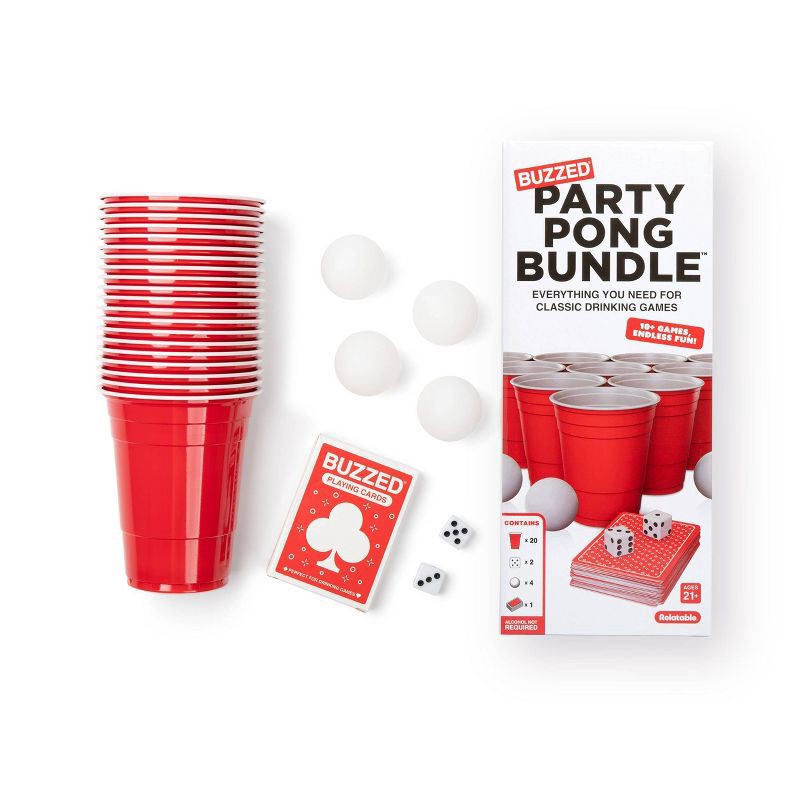 slide 2 of 6, Buzzed Party Pong Pack by What Do You Meme?: Creative Thinking Game with Cards, Cups & Balls for 2+ Players, 1 ct