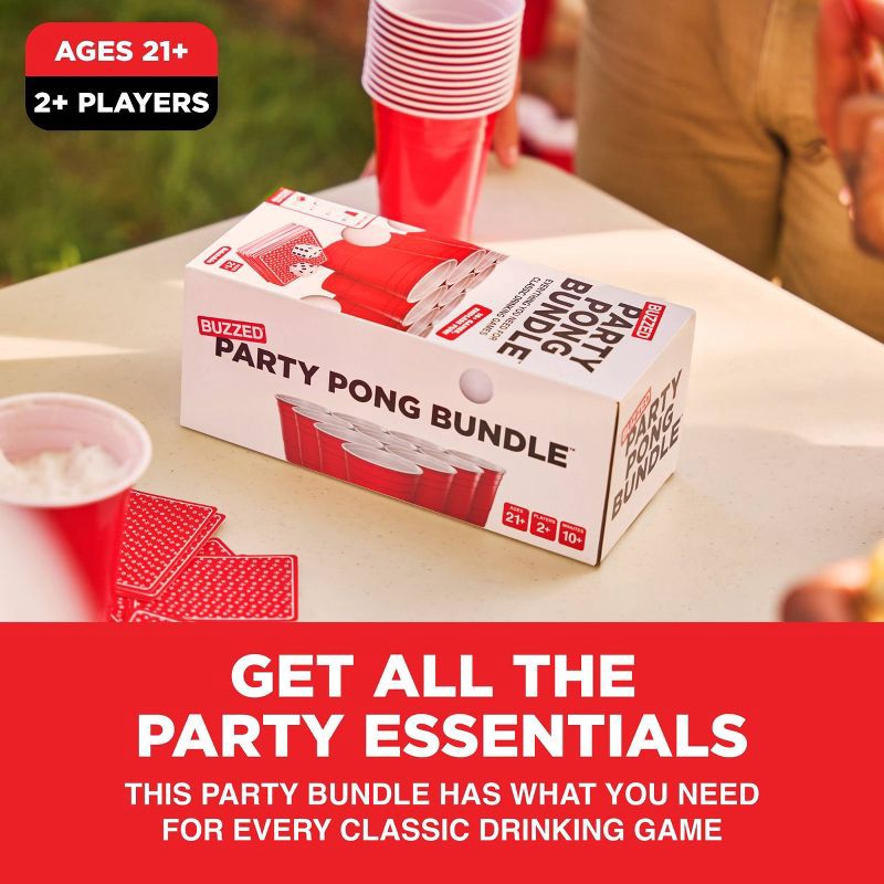 slide 3 of 6, Buzzed Party Pong Pack by What Do You Meme?: Creative Thinking Game with Cards, Cups & Balls for 2+ Players, 1 ct