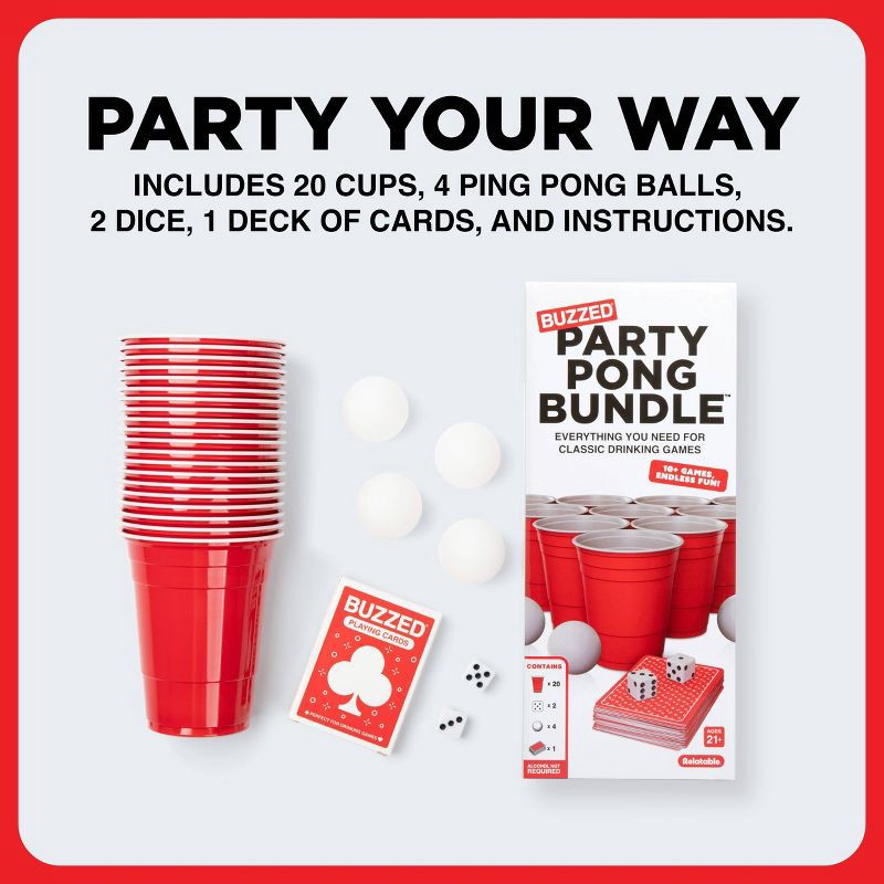 slide 4 of 6, Buzzed Party Pong Pack by What Do You Meme?: Creative Thinking Game with Cards, Cups & Balls for 2+ Players, 1 ct