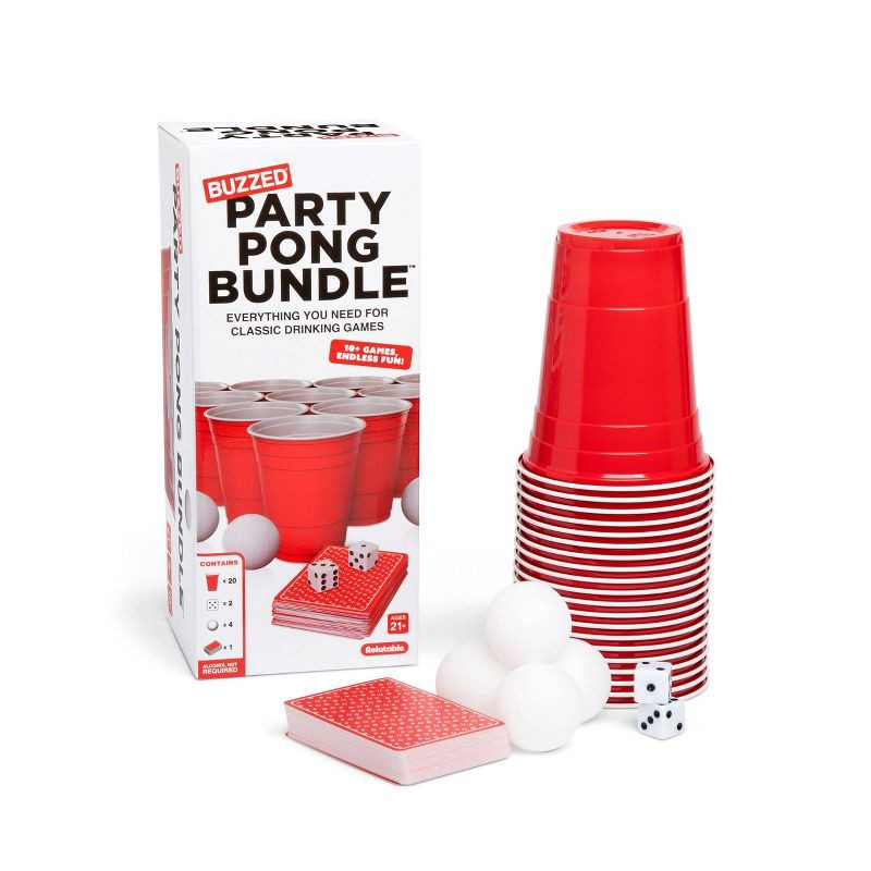slide 1 of 6, Buzzed Party Pong Pack by What Do You Meme?: Creative Thinking Game with Cards, Cups & Balls for 2+ Players, 1 ct