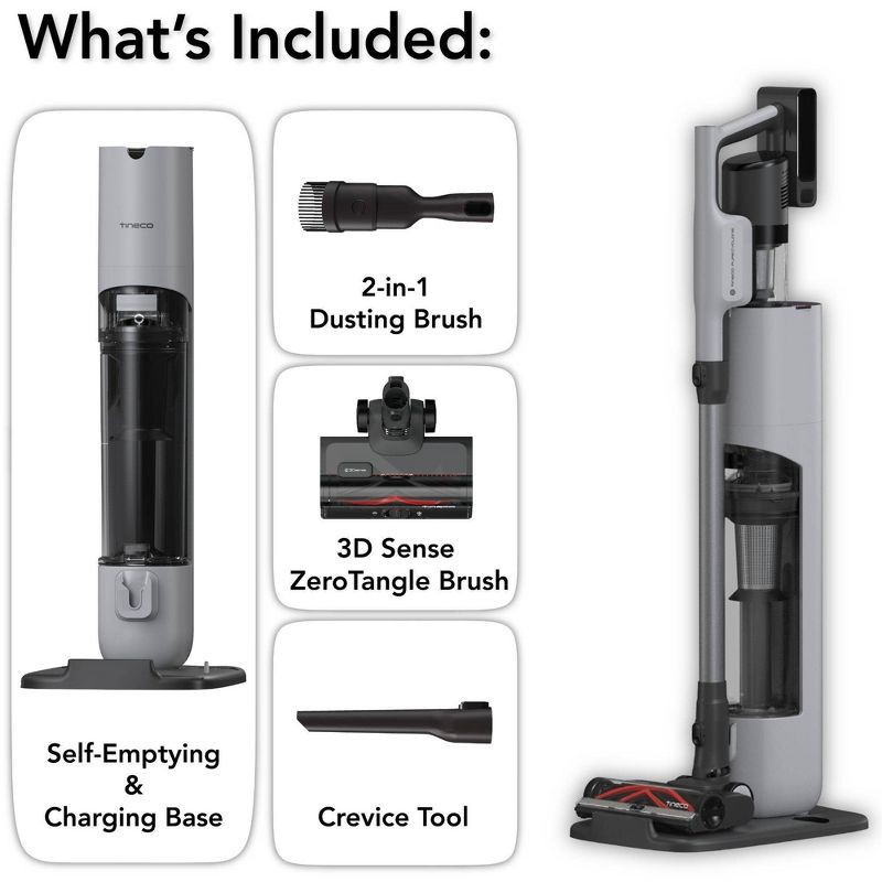 slide 2 of 12, Tineco GO Station Cordless Stick Vacuum with Auto-Empty Charging Station and Advanced 3D Sense Brush Gray ST508, 1 ct