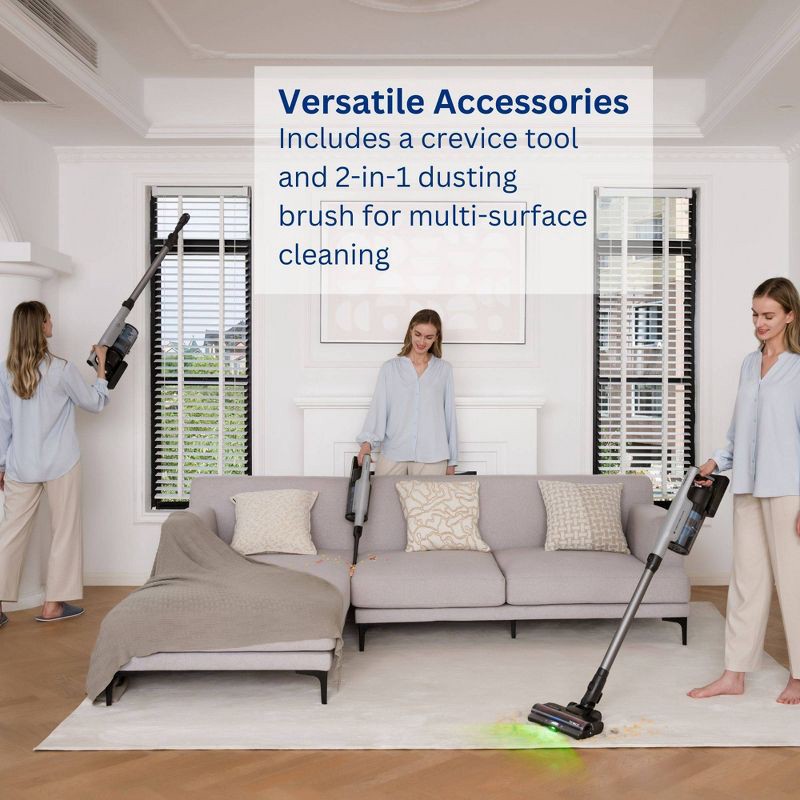 slide 11 of 12, Tineco GO Station Cordless Stick Vacuum with Auto-Empty Charging Station and Advanced 3D Sense Brush Gray ST508, 1 ct