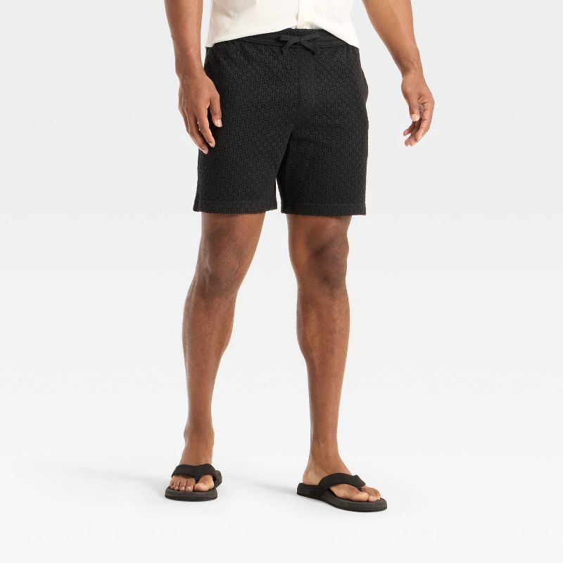 slide 1 of 3, Men's 7" Regular Fit Open Work Pull-On Shorts - Goodfellow & Co™ Black XL, 1 ct