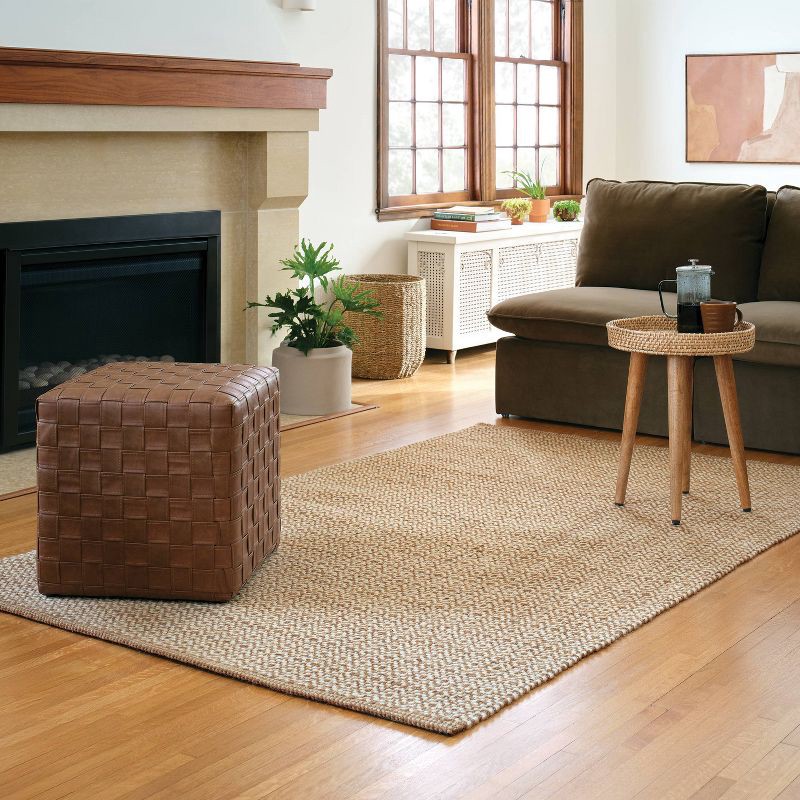 slide 2 of 4, 5'x7' Jute Diamond Area Rug Tan/Ivory - Threshold™, 1 ct