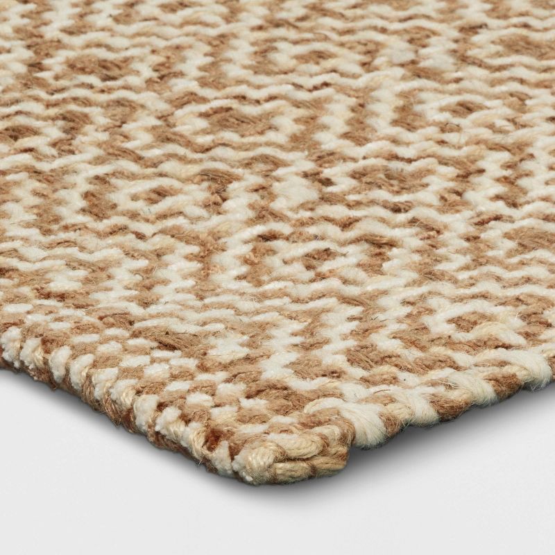 slide 3 of 4, 5'x7' Jute Diamond Area Rug Tan/Ivory - Threshold™, 1 ct