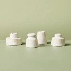Hearth & Hand with Magnolia 4pc Mini Ceramic Taper Candle Holders Sour Cream - Hearth & Hand™ with Magnolia