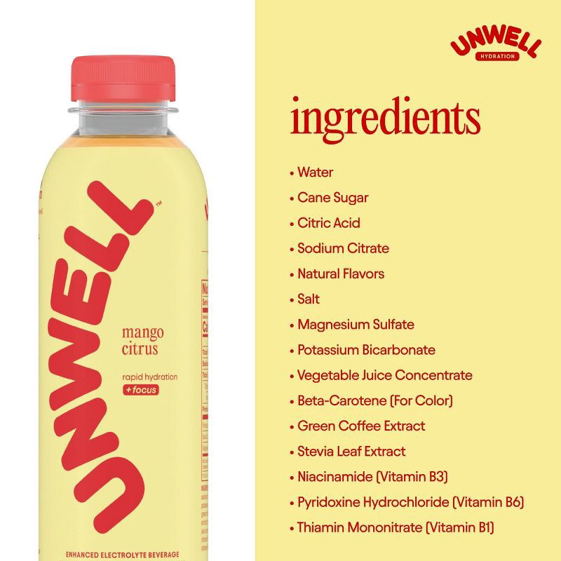 slide 6 of 8, Unwell Mango Citrus Hydration Electrolyte Drink - 16.9 fl oz Bottle, 16.9 fl oz