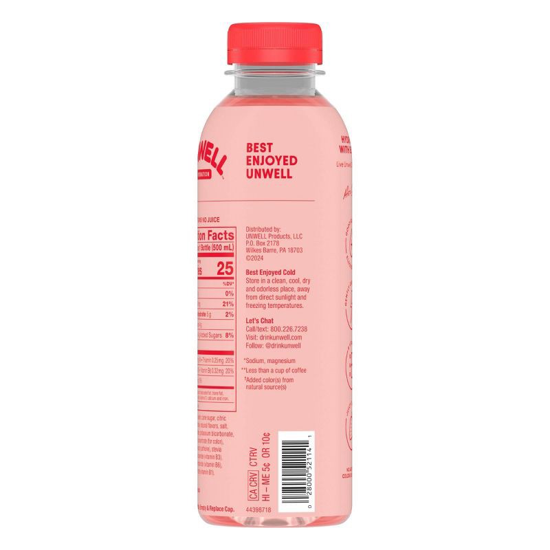 slide 7 of 7, Unwell Strawberry Hydration Electrolyte Drink for Rapid Hydration + Focus - 16.9 fl oz Bottle, 16.9 fl oz