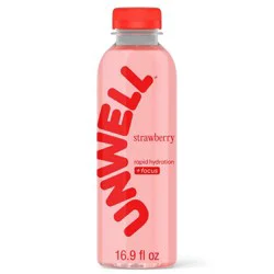 Unwell Strawberry Hydration Electrolyte Drink for Rapid Hydration + Focus - 16.9 fl oz Bottle