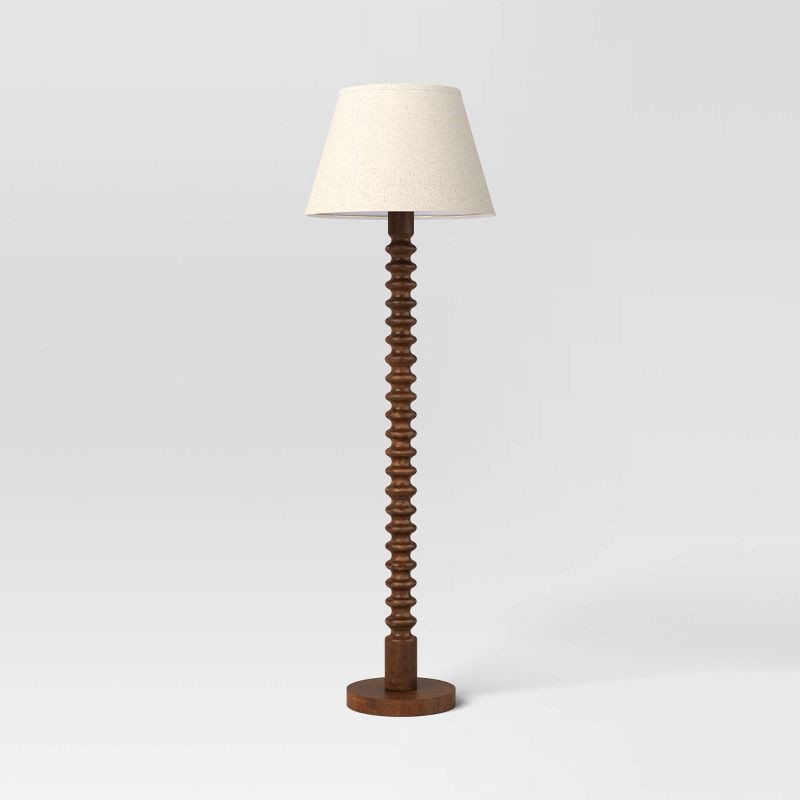 slide 1 of 3, Mid Tone Wood Floor Lamp - Threshold™, 1 ct