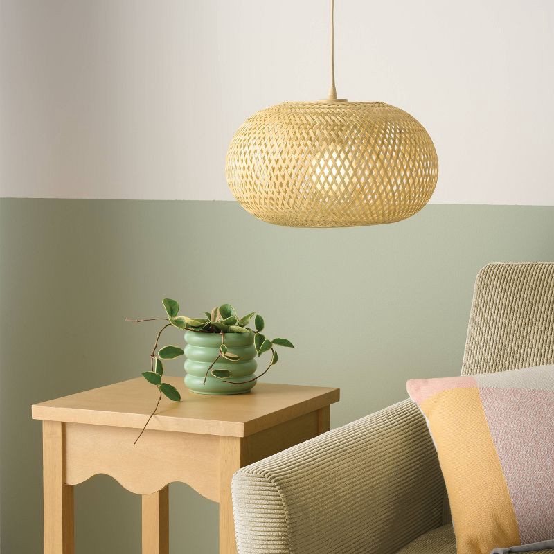 slide 2 of 4, Bamboo Woven Pendant Light - Room Essentials™, 1 ct