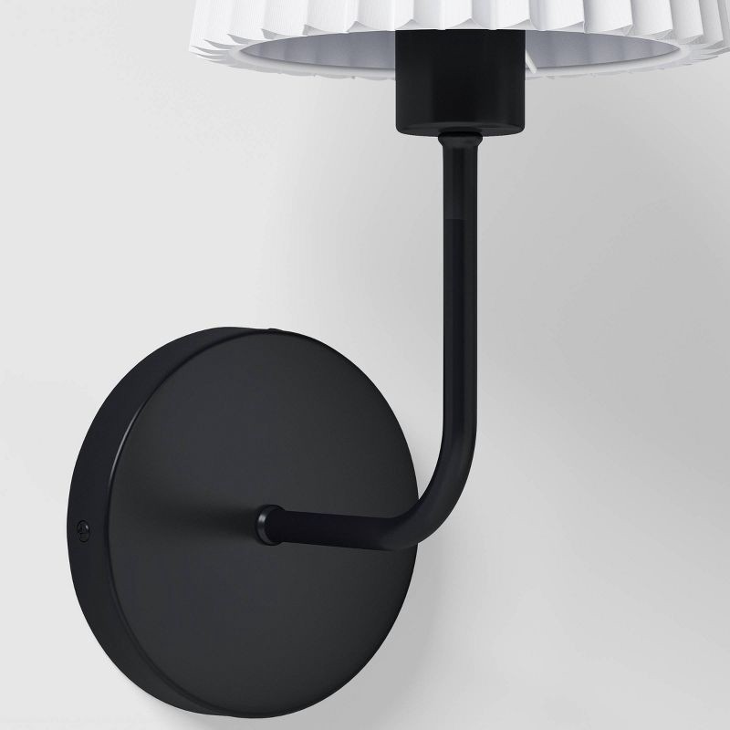 slide 3 of 4, Wall Sconce with Rechargeable LED Bulb and Remote Black - Room Essentials™, 1 ct