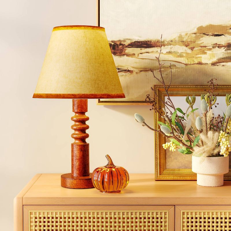 slide 2 of 4, Mid Tone Wood Table Lamp - Threshold™, 1 ct