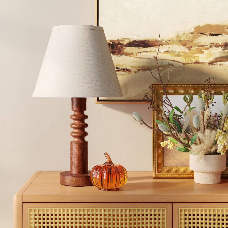 slide 3 of 4, Mid Tone Wood Table Lamp - Threshold™, 1 ct