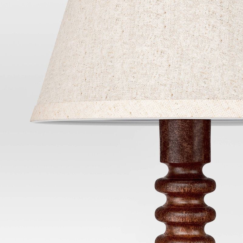 slide 4 of 4, Mid Tone Wood Table Lamp - Threshold™, 1 ct