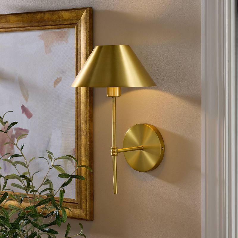 slide 2 of 4, Threshold designed w/Studio McGee Metal Wall Sconce Brass - Threshold™ designed with Studio McGee, 1 ct