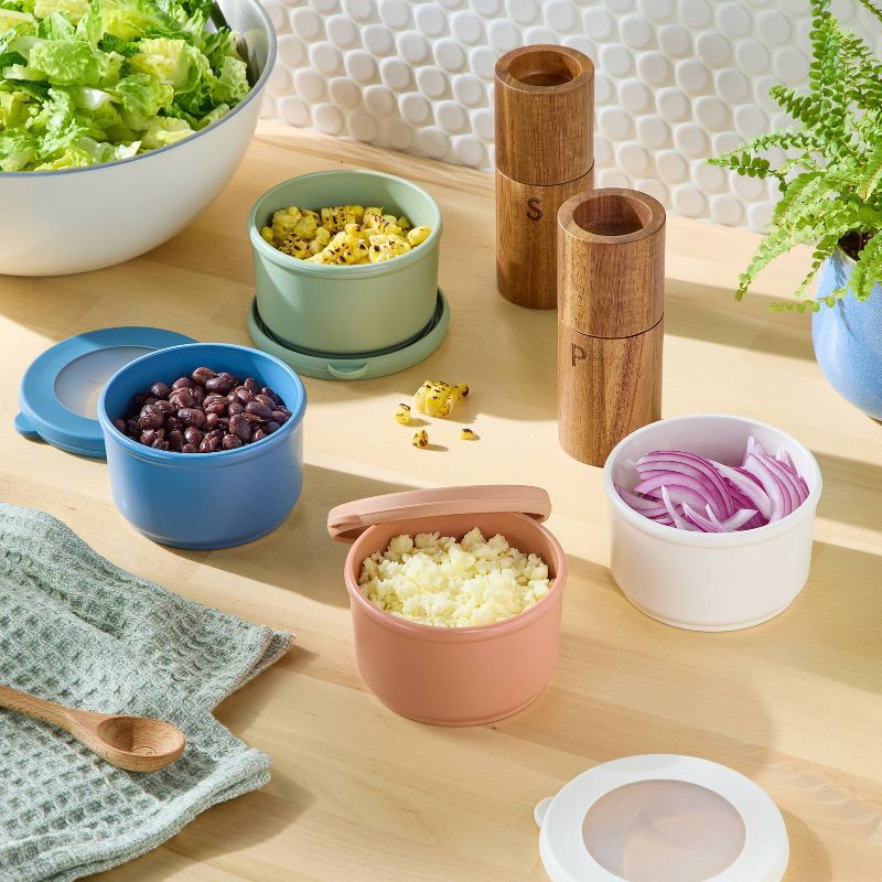 slide 2 of 3, 5" Acacia Salt and Pepper Grinder Set Natural Wood - Figmint™, 1 ct