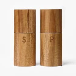 5" Acacia Salt and Pepper Grinder Set Natural Wood - Figmint™