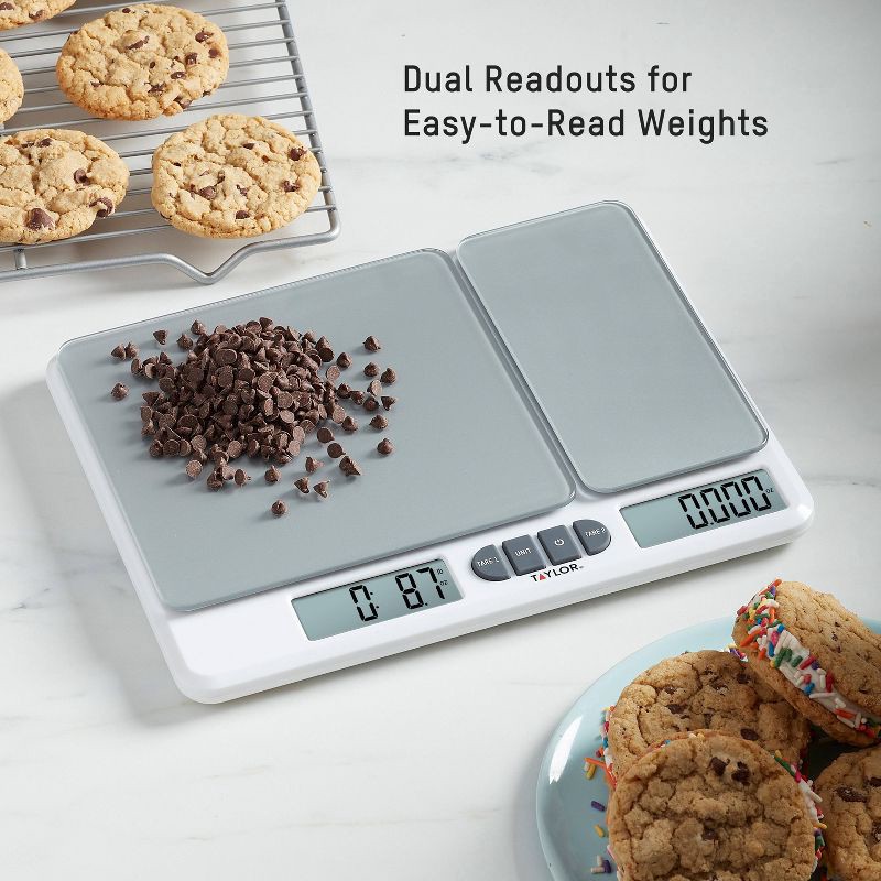 slide 5 of 13, Taylor 11lb Dual Platform Digital Kitchen Food Scale, 11 lb