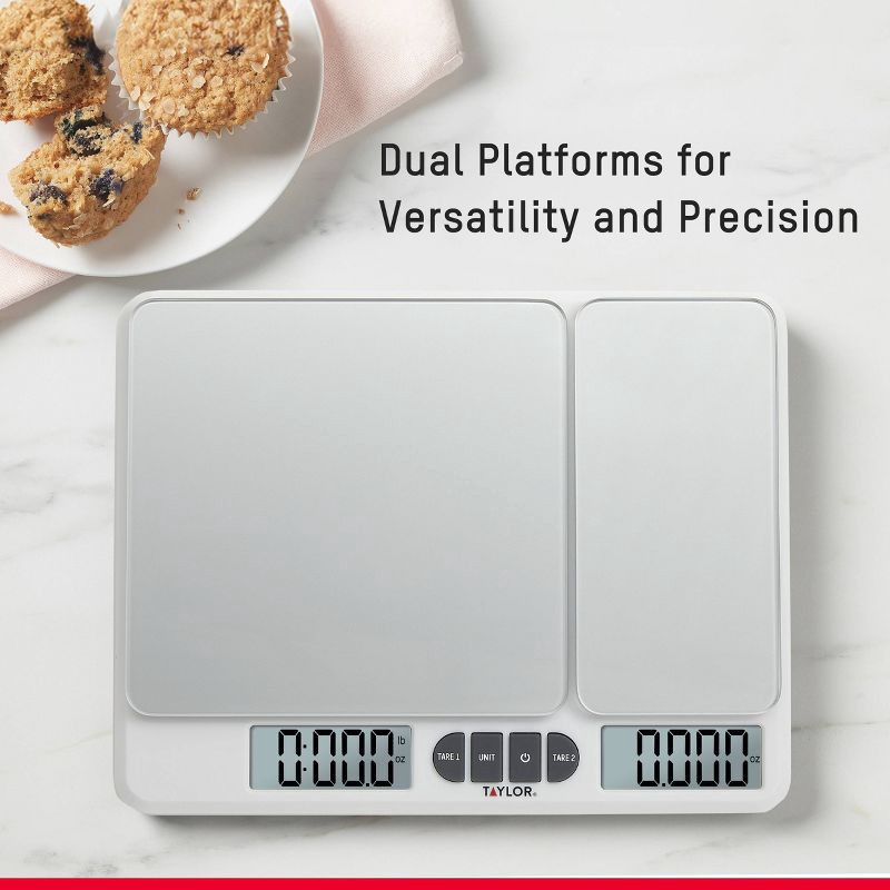 slide 7 of 13, Taylor 11lb Dual Platform Digital Kitchen Food Scale, 11 lb