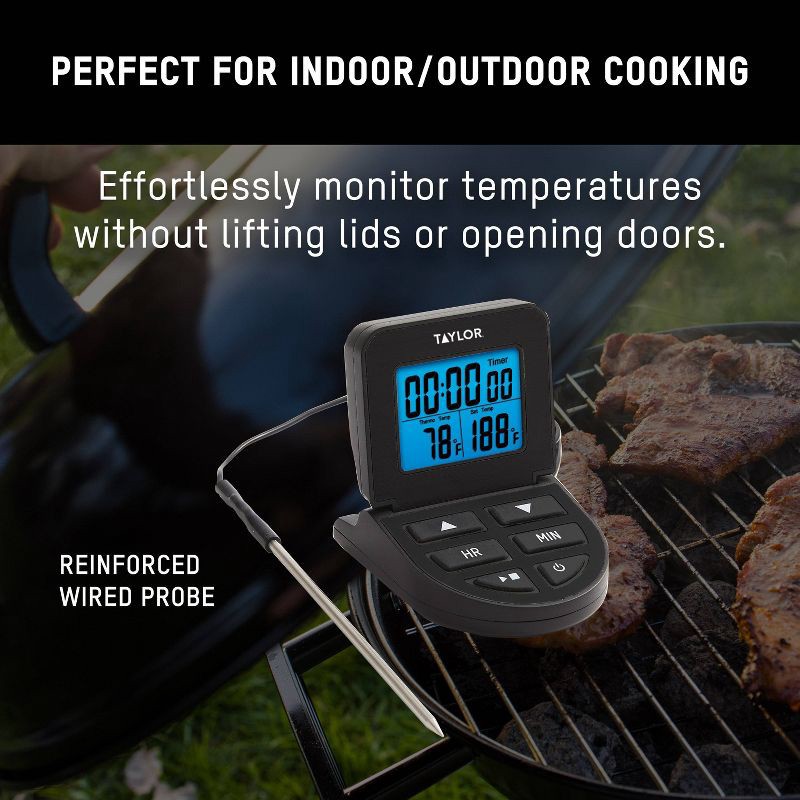 slide 5 of 7, Taylor Kitchen Programmable Cooking Thermometer with Wired Probe, 1 ct