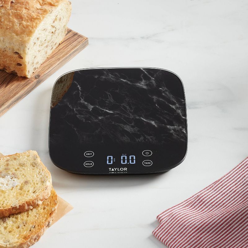 slide 5 of 11, Taylor 22lb Waterproof Digital Kitchen Food Scale Black, 22 lb