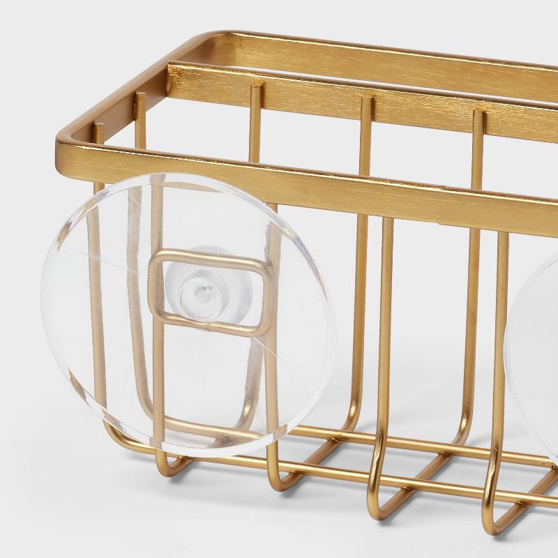 slide 3 of 3, Suction Sink Caddy with Towel Bar Champagne - Brightroom™, 1 ct