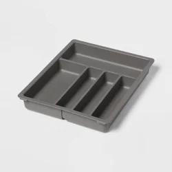 Plastic Expandable Utensil Drawer Organizer Gray - Brightroom™