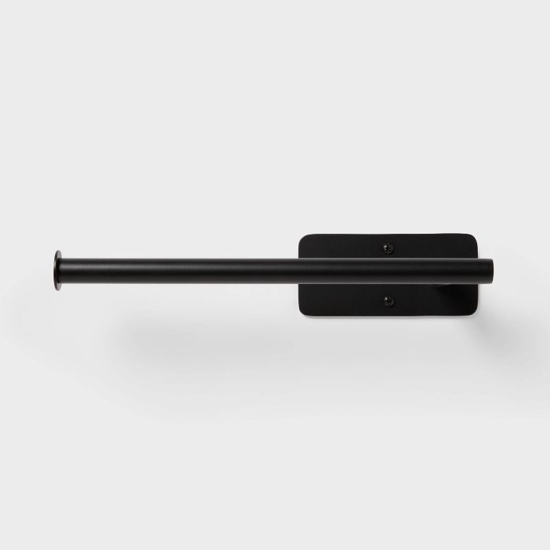 slide 1 of 3, Adhesive Under Cabinet Paper Towel Holder Black - Brightroom™, 1 ct