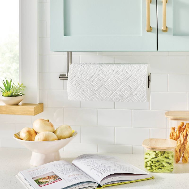 slide 2 of 3, Adhesive Under Cabinet Paper Towel Holder Silver Finish - Brightroom™, 1 ct