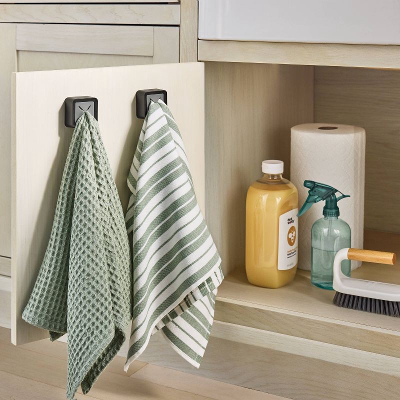 slide 2 of 3, 2pk Adhesive Dish and Hand Towel Push In Pull Out Holders - Brightroom™, 2 ct