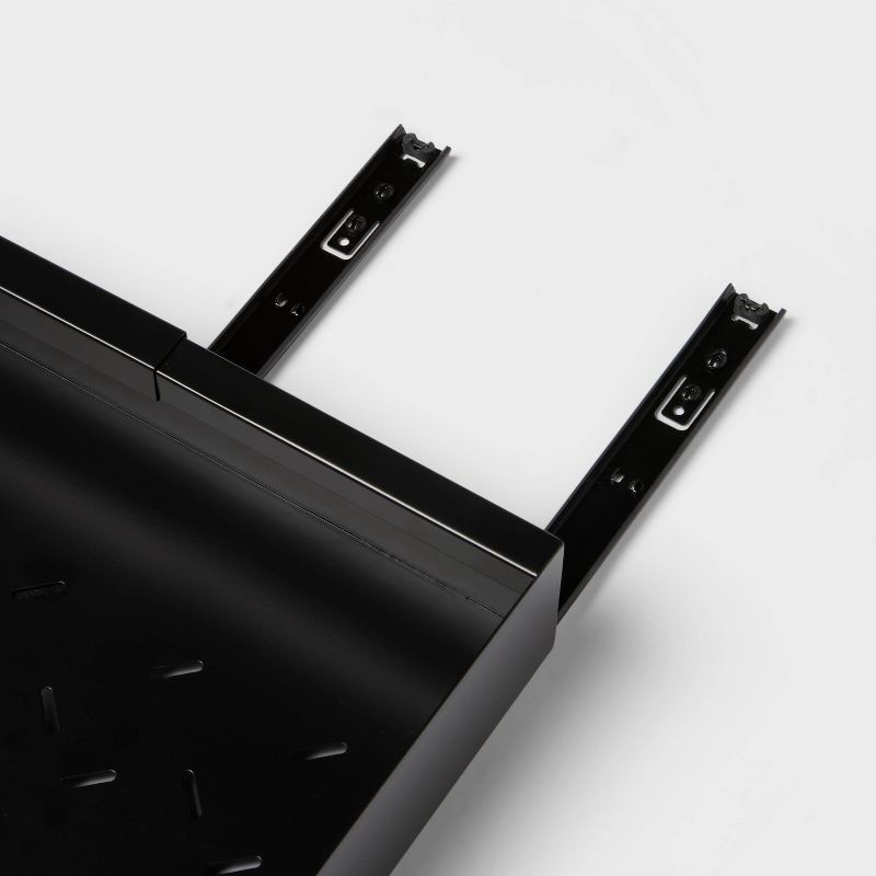 slide 3 of 3, Metal Expandable Pull Out Drawer Adhesive Black - Brightroom™, 1 ct