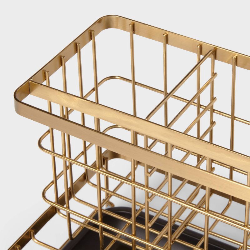 slide 3 of 3, Top of Kitchen Sink Sponge Brush and Caddy Organizer Champagne - Brightroom™, 1 ct