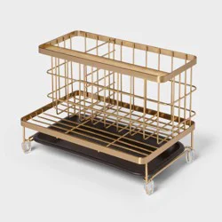 Top of Kitchen Sink Sponge Brush and Caddy Organizer Champagne - Brightroom™