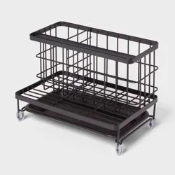 Top of Kitchen Sink Sponge Brush and Caddy Organizer Black - Brightroom™