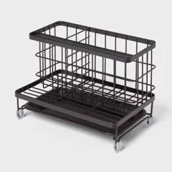 Top of Kitchen Sink Sponge Brush and Caddy Organizer Black - Brightroom™