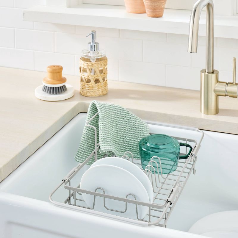 slide 2 of 3, Over the Sink Expandable Caddy Drying Rack Towel Bar - Brightroom™, 1 ct