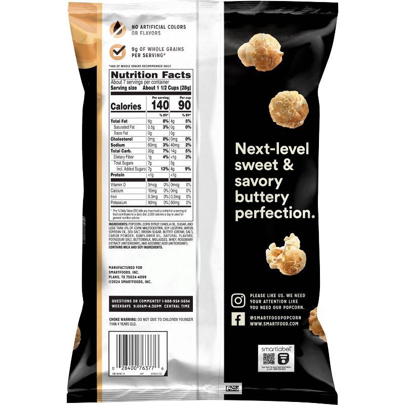 slide 2 of 6, Smartfood Brown Butter & Sea Salt Kettle Corn - 6.5oz, 6.5 oz