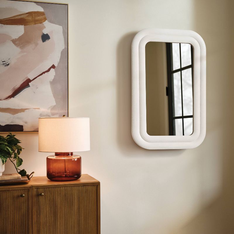 slide 2 of 4, 24"x36" Textured Wall Mirror White - Threshold™, 1 ct