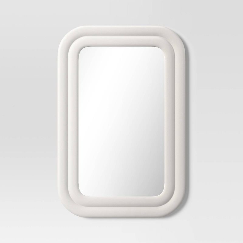 slide 1 of 4, 24"x36" Textured Wall Mirror White - Threshold™, 1 ct