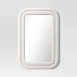 24"x36" Textured Wall Mirror White - Threshold™